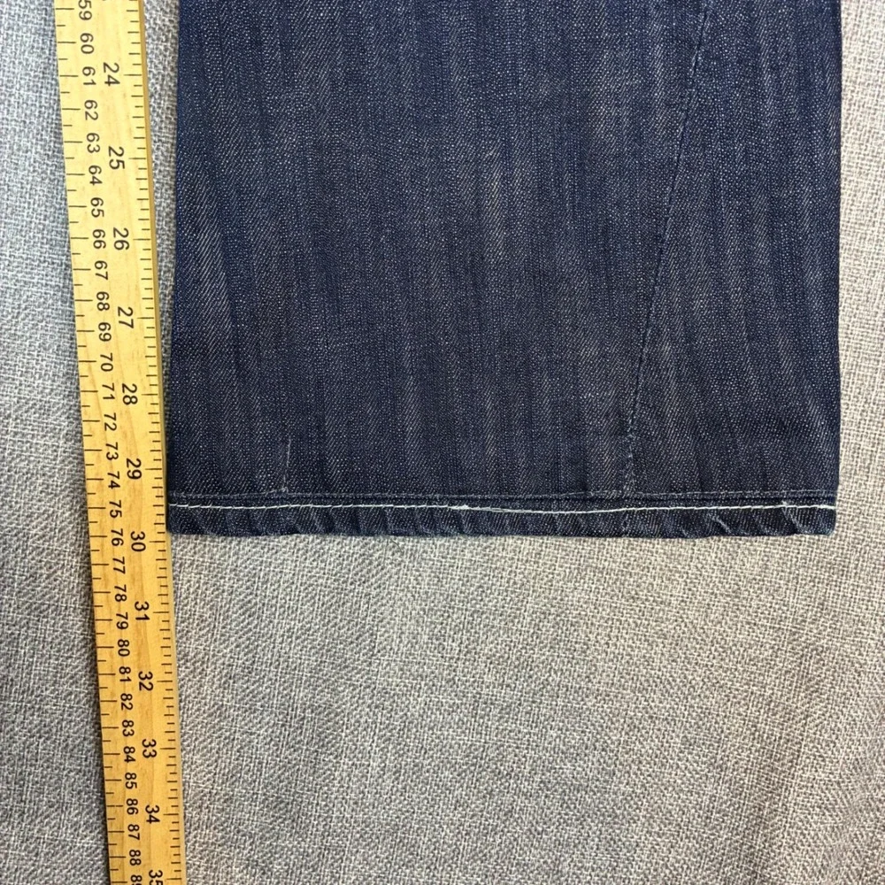 True Religion Joey Jeans Mens 32x30 Dark Wash Flare Twisted Seam Horseshoe Logo